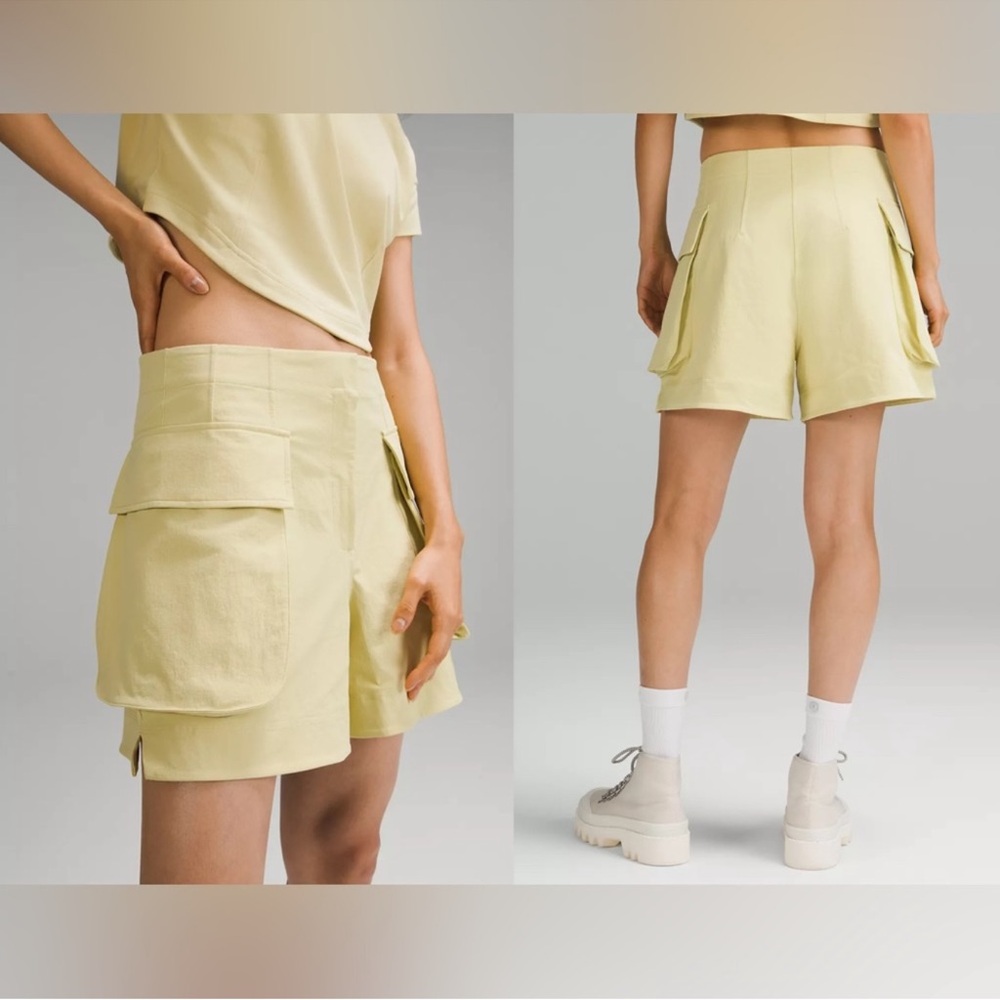 Women’s Lululemon Relaxed-Fit Super-High-Rise Cargo Short 4" Finch Yellow - AK
